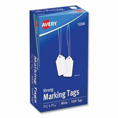 AVERY DENNISON Avery, Medium-Weight White Marking Tags, 1 3/4 X 1 3/32, 1000PK 12204